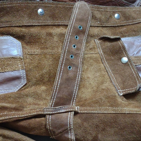 Rare vintage brown leather and suede reversible jacket 100% genuine from Mexico - Picture 5 of 8